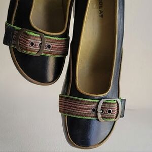 Rare Chocolat Leather Ballet Wedge Sz 38(7.5)
